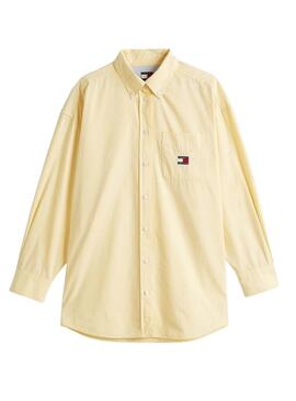 Camisa  Tommy Jeans Badge  amarillo para mujer     