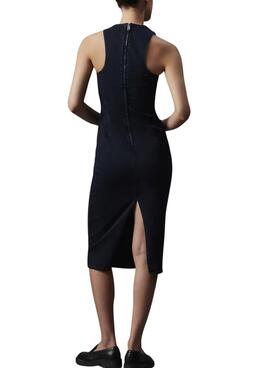  Vestido Calvin Klein Jeans Long Column azul para mujer 