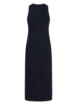  Vestido Calvin Klein Jeans Long Column azul para mujer 
