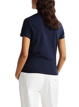 Camiseta Tommy Jeans Slim Essential azul para mujer  