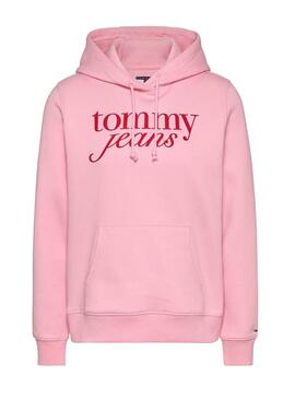 Sudadera Tommy Jeans Ess Logo rosa para mujer  