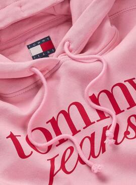 Sudadera Tommy Jeans Ess Logo rosa para mujer  