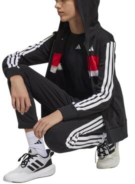 Chándal Adidas 3 bandas negro para niño y niña