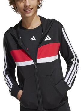 Chándal Adidas 3 bandas negro para niño y niña