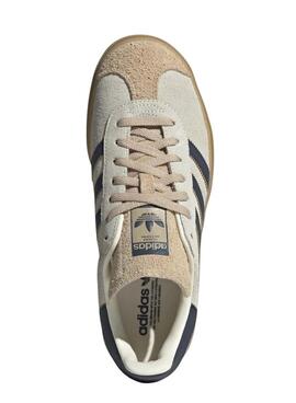 Zapatillas Adidas Gazelle Bold beige y azul para mujer
