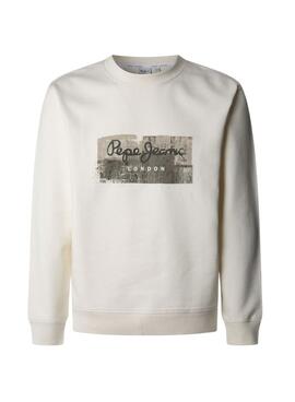 Sudadera Pepe Jeans Dalter Crew blanco para hombre