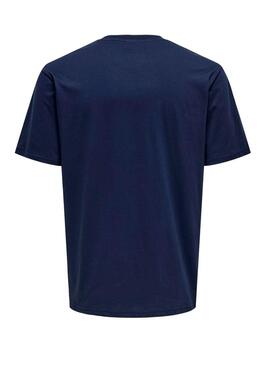 Camiseta Only and Sons Dawson marino para hombre