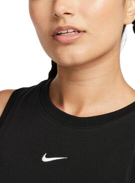 Camiseta Nike Essential Rib Corp Tank negro para mujer