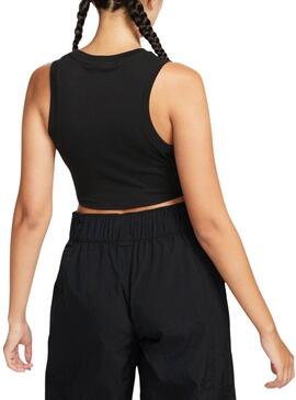 Camiseta Nike Essential Rib Corp Tank negro para mujer