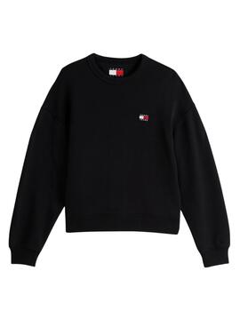 Sudadera Tommy Jeans Badge  negro para mujer 