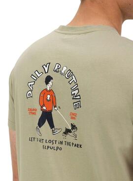 Camiseta El Pulpo Daily Routine verde para hombre
