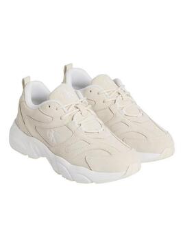 Zapatillas Calvin Klein Jeans Retro Tennis Low  beige para mujer 