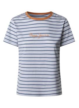 Camiseta Pepe Jeans Elba rayas azul y blanco para mujer