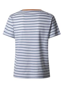 Camiseta Pepe Jeans Elba rayas azul y blanco para mujer