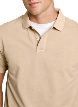 Polo Pepe Jeans New Oliver beige para hombre