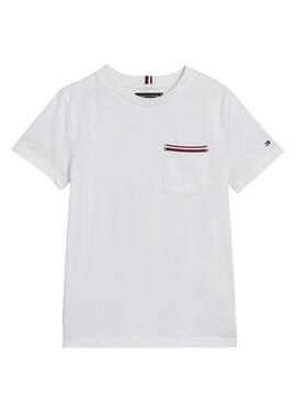 Camiseta Tommy Hilfiger Pocket blanco para niño