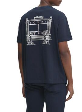 Camiseta Tommy Jeans Novelty en azul marino para hombre 