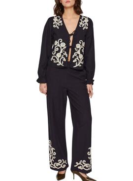 Top Vila Polene negro para mujer