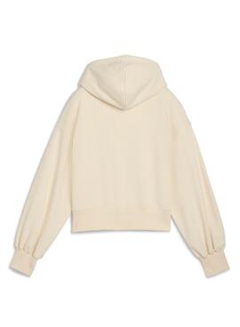 Sudadera Puma Leo Luxe beige para mujer