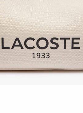 Bolso Lacoste Heritage tote de lona beige para mujer y hombre