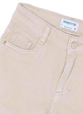 Short Mayoral sarga básico beige para niña
