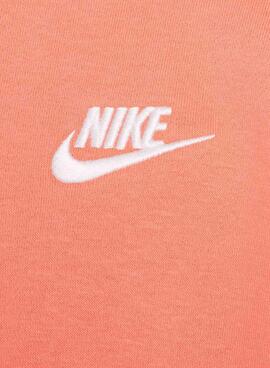 Sudadera Nike Club Fleece naranja para niña
