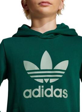 Sudadera Adidas Trefoil verde para niña y niño