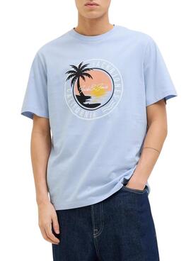 Camiseta Jack and Jones Palm azul para hombre