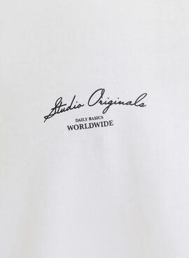 Camiseta Jack and Jones Islington blanco para hombre