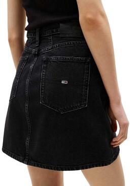 Falda Tommy Jeans Mom negro para mujer