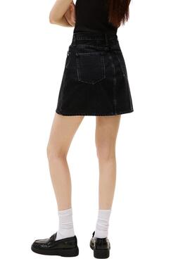 Falda Tommy Jeans Mom negro para mujer