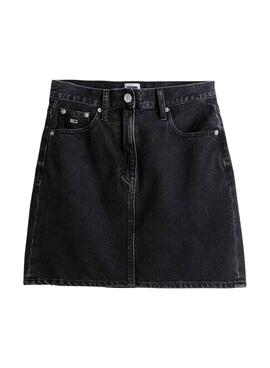 Falda Tommy Jeans Mom negro para mujer