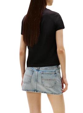 Camiseta Tommy Jeans Bubble  negro para  mujer 