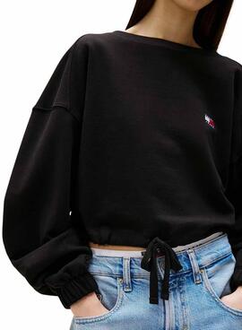 Sudadera Tommy Jeans Tie  negro para mujer 