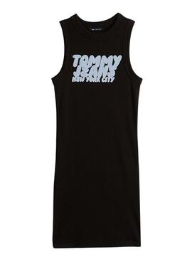 Vestido Tommy Jeans Bubble en negro para mujer 