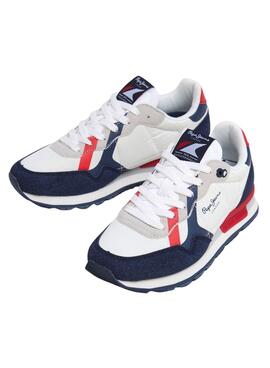 Zapatillas Pepe Jeans Brit blanco y azul marino