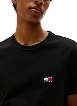 Camiseta Tommy Jeans Badge negro para hombre