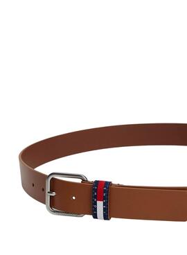 Cinturón  Tommy Jeans Ryan marrón para hombre 