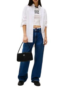  Bolso Tommy Jeans  American Cool Shoulder negro para mujer 