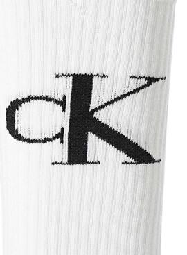 Pack de calcetines Calvin Klein Monogram blanco para hombre