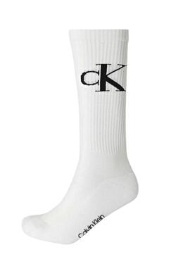 Pack de calcetines Calvin Klein Monogram blanco para hombre