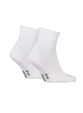 Pack de calcetines Calvin Klein Quarter Monogram blanco para hombre