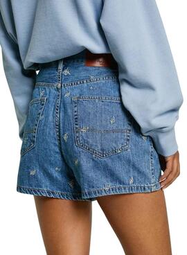 Pantalón corto Pepe Jeans  A Line azul para mujer 
