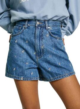 Pantalón corto Pepe Jeans  A Line azul para mujer 