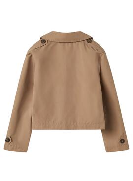 Trench Name It Madelin tostado para niña