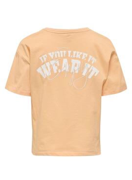 Camiseta Only Kids Bobba naranja para niña