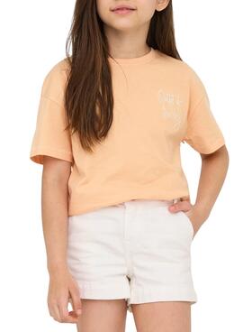 Camiseta Only Kids Bobba naranja para niña