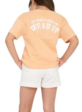 Camiseta Only Kids Bobba naranja para niña