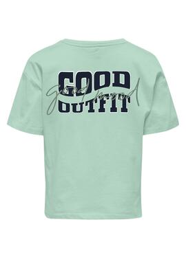 Camiseta Only Kids Bobba turquesa para niña