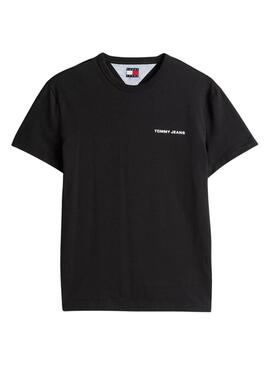 Camiseta Tommy Jeans Slanted en negro para hombre 